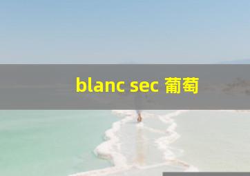 blanc sec 葡萄